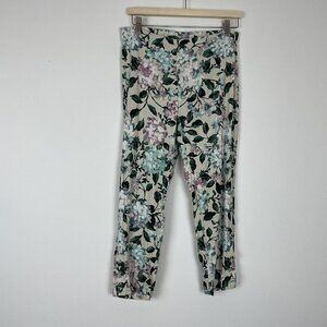 J. Jill Linen Stretch Floral Capri Cropped Pant Woman’s Petite Small